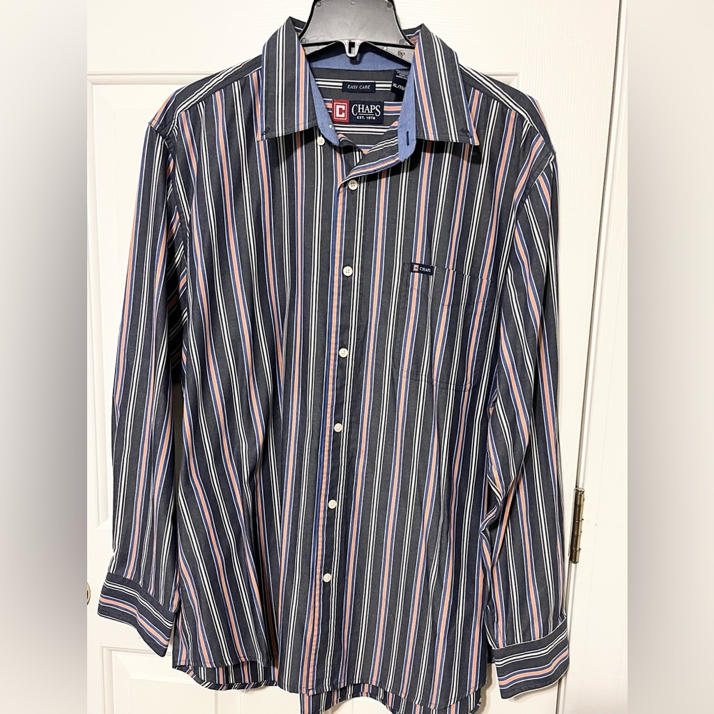 Chaps Men's Multicolor Striped Button Down Shirt Long Sleeve XL